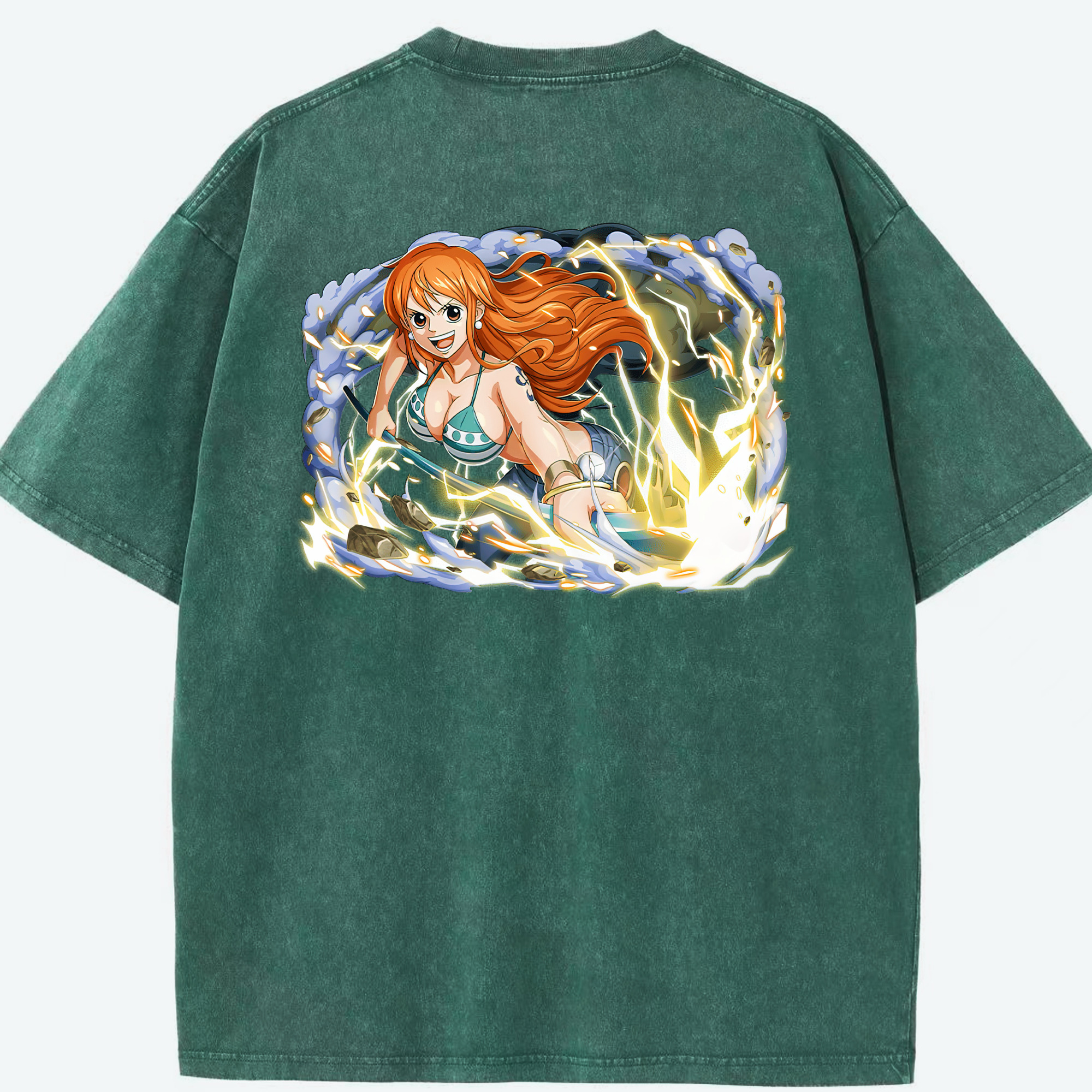 ワンピース ナミ ONE PIECE Nami 綿100% ヴィンテージ風 半袖Tシャツ（背面プリント）